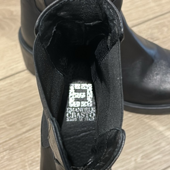 Emanuele Castro Made In Italy Black Leather Chelsea Ankle Boots Size 40/ US 9.5 - Picture 7 of 7